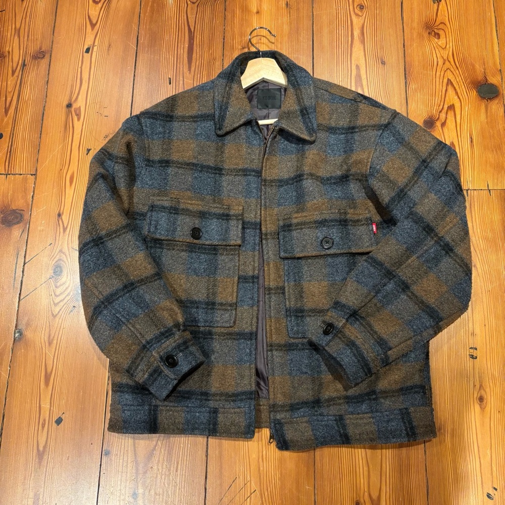 Edwin Blue and Brown Checkered Shirt Jacket
